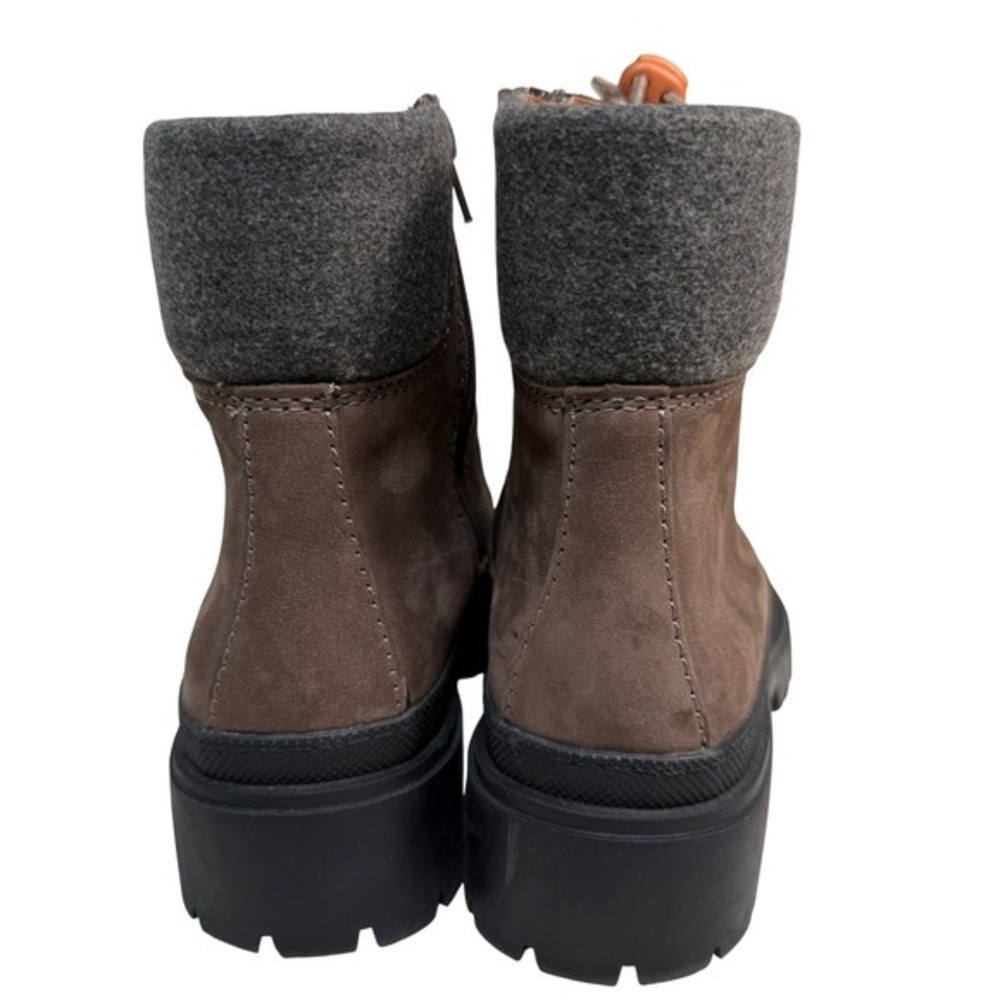 Lucky Brand Eavan Brown Leather Hiking Boots Side Zip Lug Sole Women's Size 7 - Picture 4 of 10
